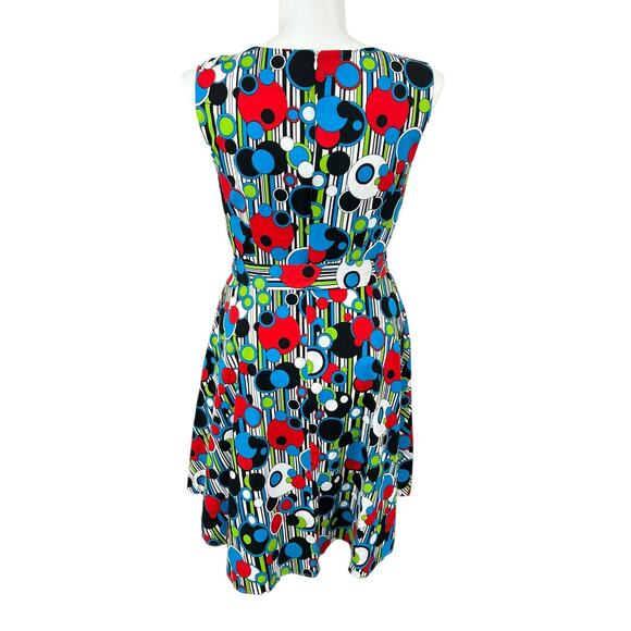 Hanpceirs Women's Black/Multicolored Geometric Print Fit & Flare Dress Size 3XL - Picture 6 of 8